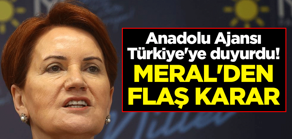 Anadolu Ajansı Türkiye'ye duyurdu! Meral Akşener'den flaş karar