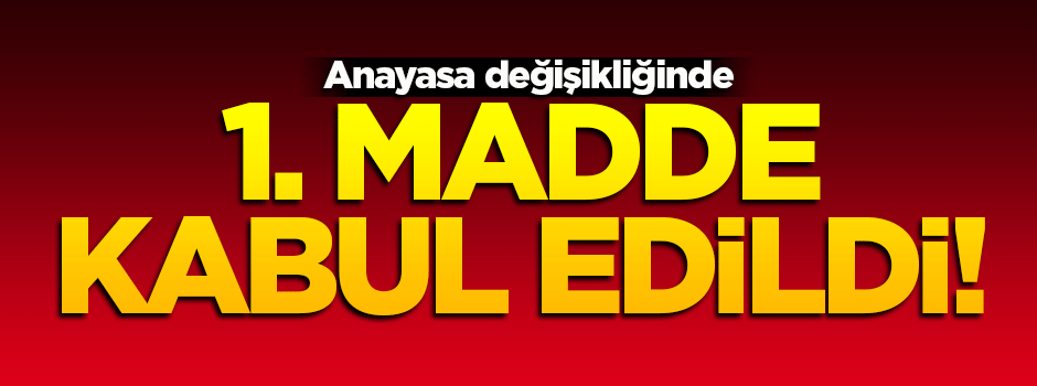 Anayasa değişikliğinin 1. maddesi kabul edildi!