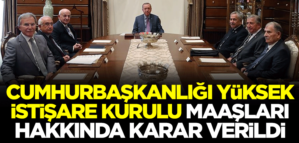 Anayasa Mahkemesi, Cumhurbaşkanlığı Yüksek İstişare Kurulu maaşları hakkında kararını verdi