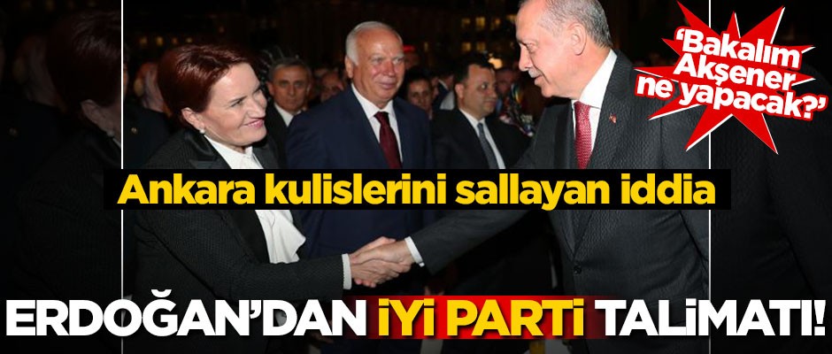 Ankara kulislerini sallayan iddia! Erdoğan'dan AK Partililere İYİ Parti talimatı