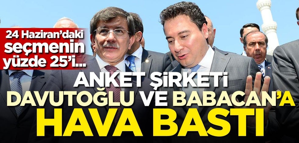 Anket şirketi Davutoğlu ve Babacan'a hava bastı