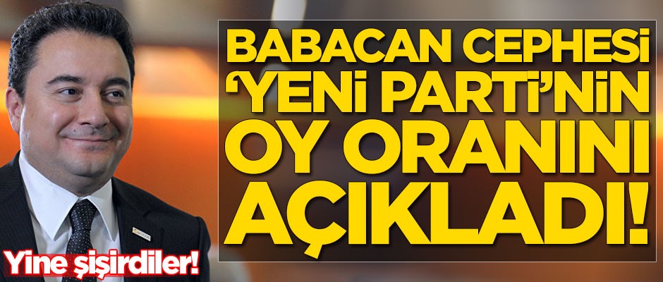 Anket şirketleri yeni partileri şişirmeye devam ediyorlar! Babacan ekibi yeni partinin oy oranını açıkladı