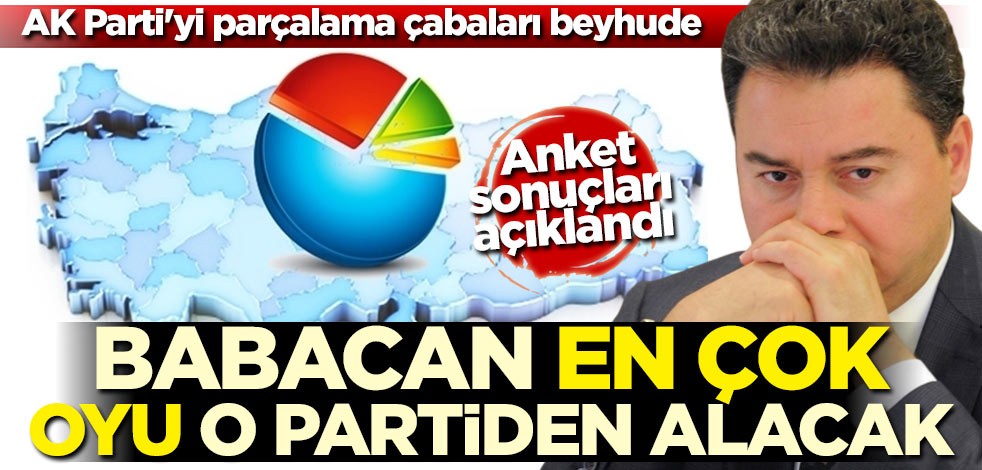 Anket sonuçları açıklandı! Babacan en çok oyu o partiden alacak