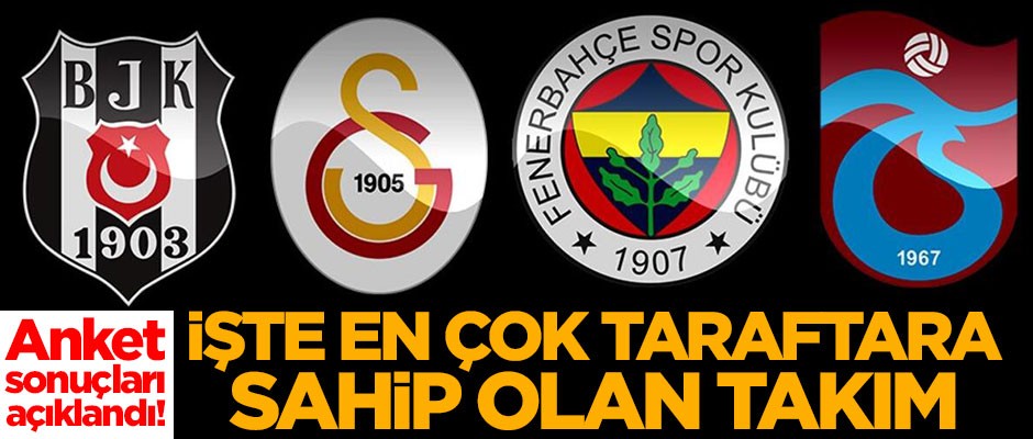 Anket sonuçları açıklandı! İşte en çok taraftara sahip olan takım