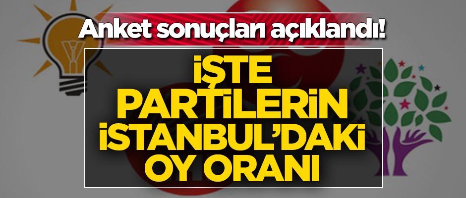 Anket sonuçları açıklandı! İşte partilerin İstanbul'daki oy oranı