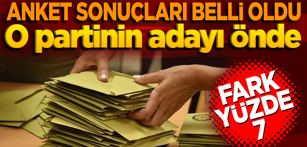Anket sonuçları belli oldu! O partinin adayı önde fark yüzde 7
