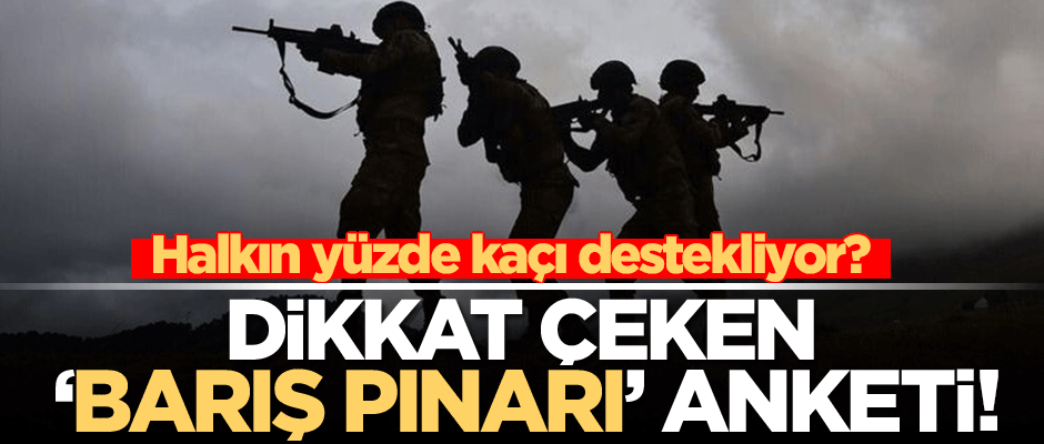 Anket yapıldı! Barış Pınarı Harekatı'na vatandaştan büyük destek