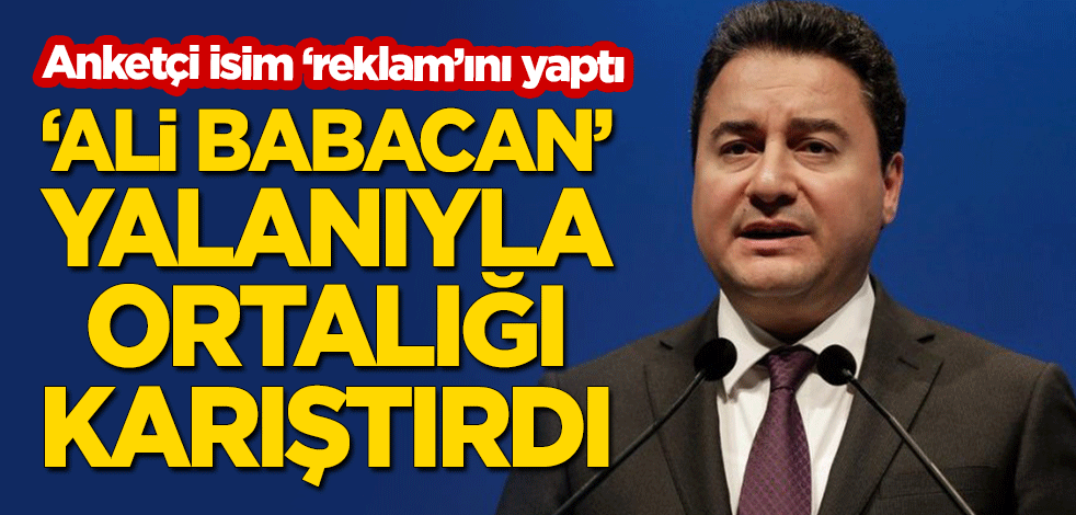 Anketçi isim 'Ali Babacan' yalanıyla ortalığı karıştırdı!