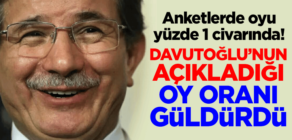 Anketlerde oyu yüzde 1 civarında! Davutoğlu'nun açıkladığı oy oranı güldürdü