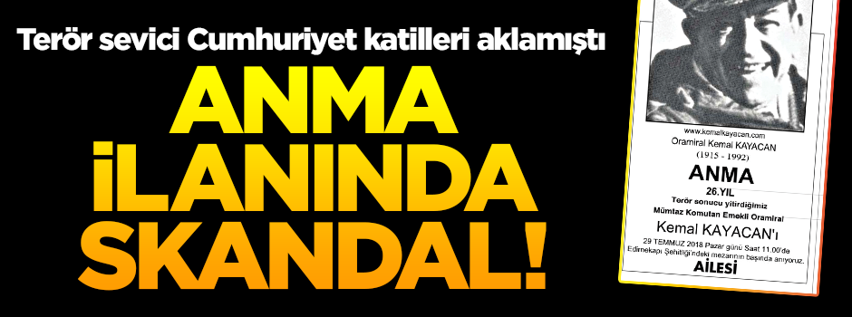 Anma ilanındaki skandal
