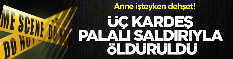 Anne işteyken dehşet! Üç kardeş evde palalı saldırıyla öldürüldü