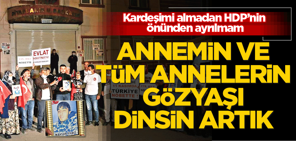 Annemin ve tüm annelerin gözyaşı dinsin artık