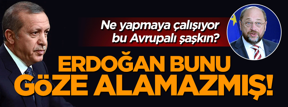 AP Başkanı Schulz'dan küstah sözler: Erdoğan bunu göze alamaz