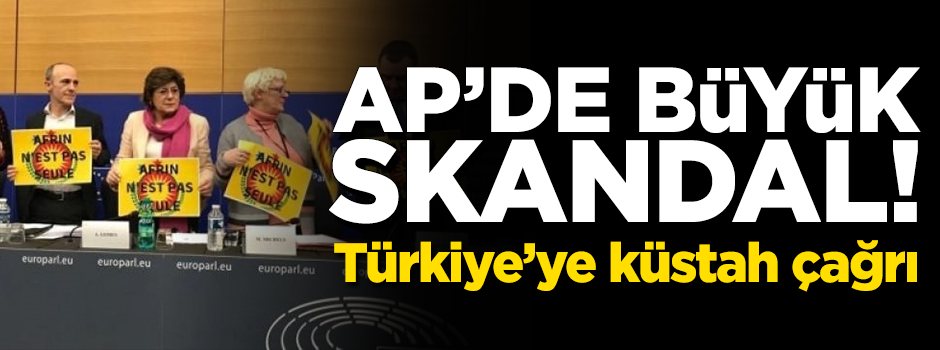 AP'de büyük skandal! Terör örgütü PKK afişi açtılar