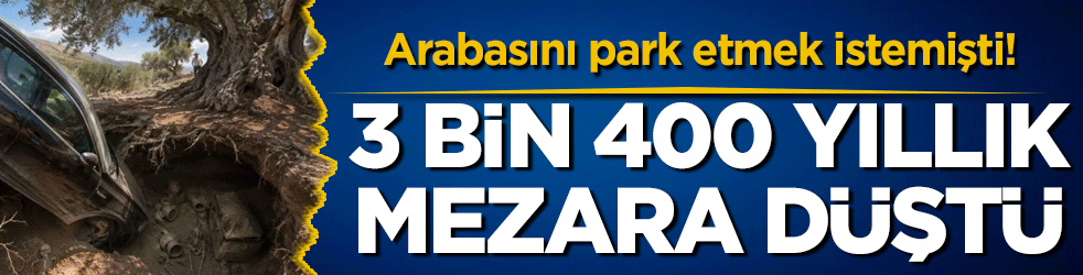 Arabasını park etmek istemişti: 3 bin 400 yıllık mezara düştü!