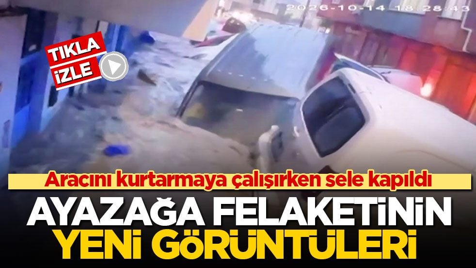 Aracını kurtarmaya çalışırken sele kapıldı! Ayazağa felaketinin yeni görüntüleri ortaya çıktı