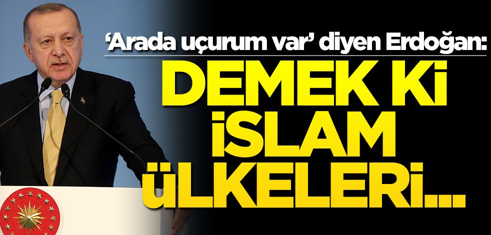 "Arada uçurum var" diyen Erdoğan: Demek ki İslam ülkeleri...