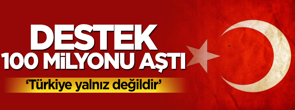 Arapça 'Türkiye' etiketine destek 100 milyonu aştı