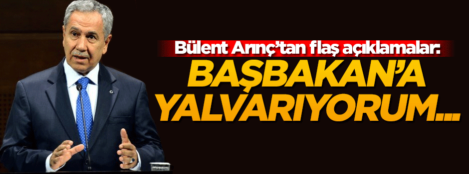 Arınç: Başbakan'a yalvarıyorum!