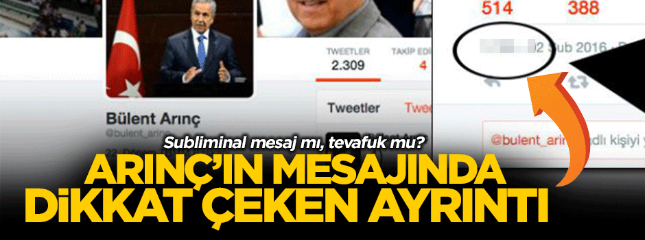 Arınç'ın mesajında dikkat çeken ayrıntı!