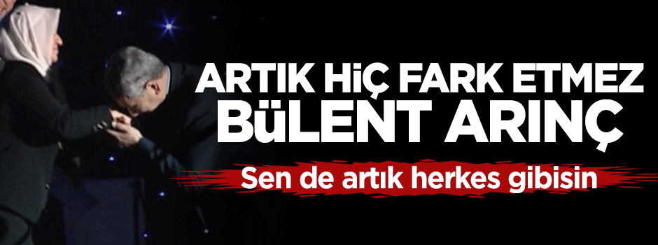 ''Artık hiç fark etmez Bülent Arınç, Şimdi artık sende herkes gibisin''