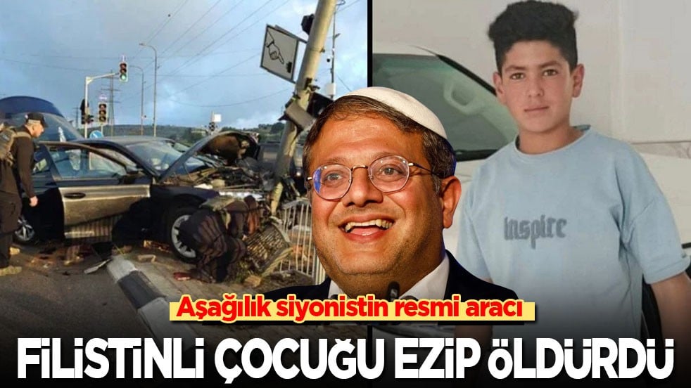 Aşağılık siyonistin resmi aracı Filistinli çocuğu ezip öldürdü