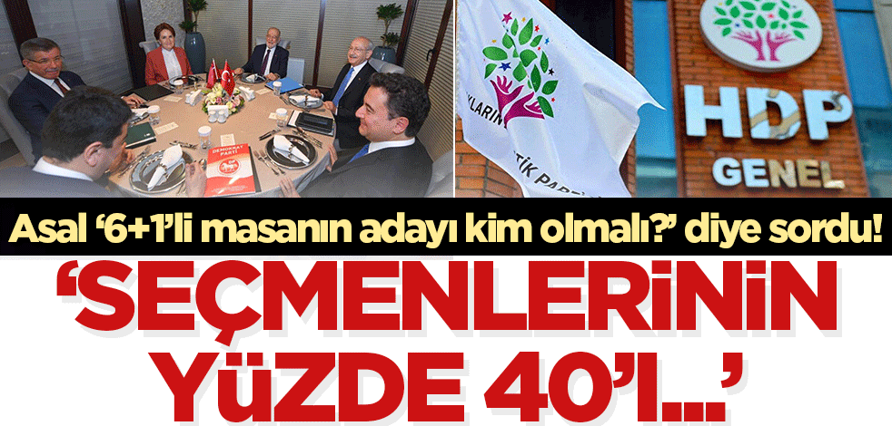 Asal, '6+1'li masanın adayı kim olmalı?' diye sordu! Millet İttifakı seçmeninin yüzde 40'ı...