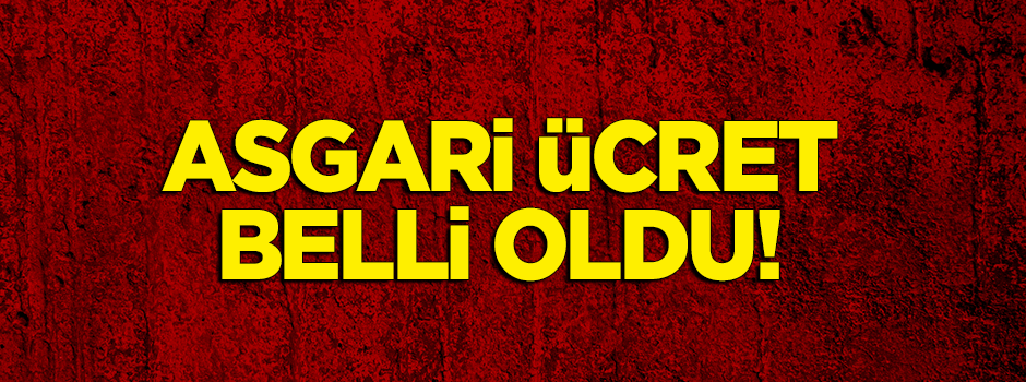 Asgari ücret belli oldu!