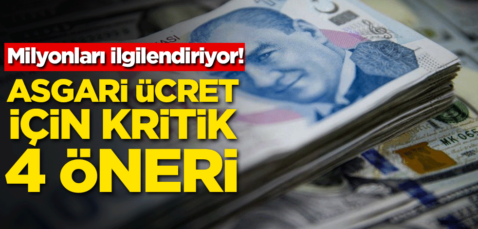 Asgari ücret için kritik 4 öneri!