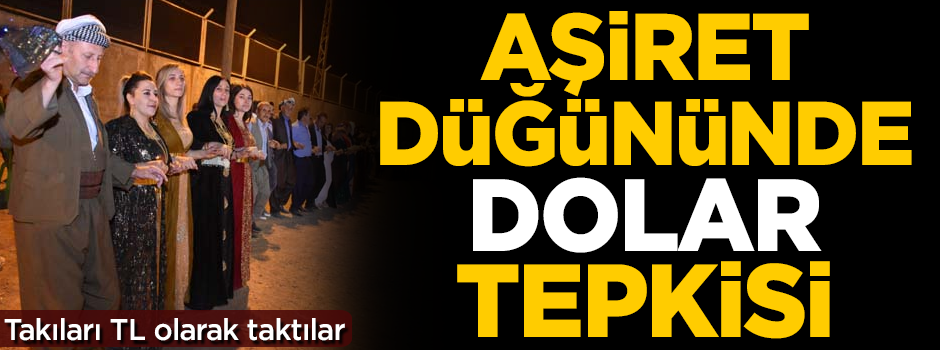 Aşiret düğününde dolar tepkisi! TL olarak taktılar