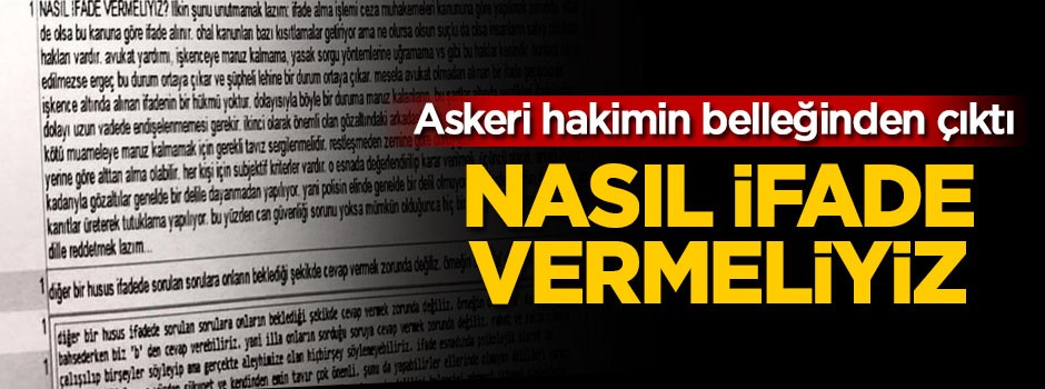 Askeri hakimin taşınır belleğinden çıktı, inkar taktiği