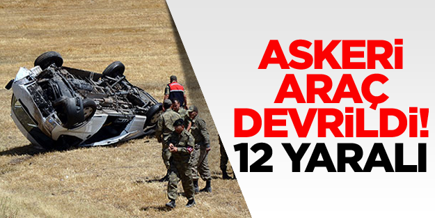 Askeri minibüs şarampole devrildi: 12 asker yaralı