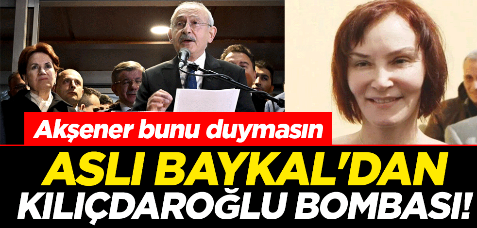 Aslı Baykal'dan Kılıçdaroğlu bombası! Akşener bunu duymasın