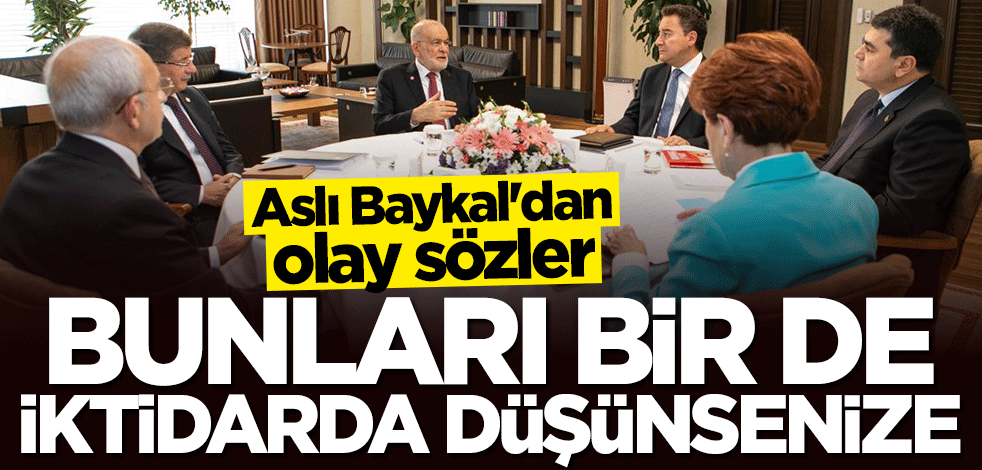 Aslı Baykal'dan olay sözler: Bunları bir de iktidarda düşünsenize