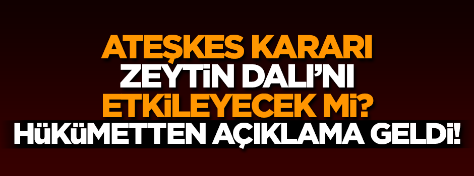 Ateşkes kararı Afrin harekatını etkileyecek mi? Hükümetten açıklama!
