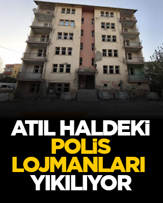 Atıl haldeki polis lojmanları yıkılıyor