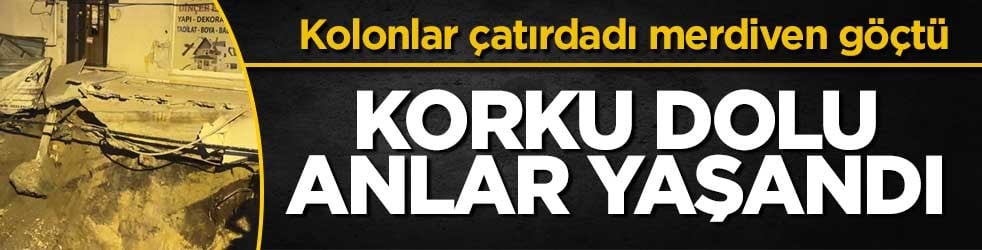 Avcılar'da merdiveni çöken ve kolonlarından sesler gelen 5 katlı bina tahliye edildi