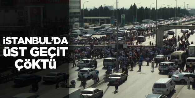 Avcılar'da üst geçit çöktü