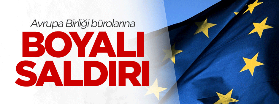 Avrupa Birliği bürolarına boyalı saldırı