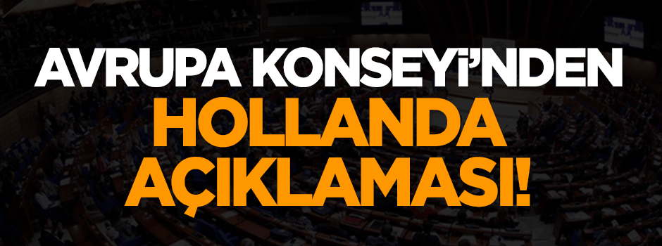 Avrupa Konseyi'nden Hollanda açıklaması!