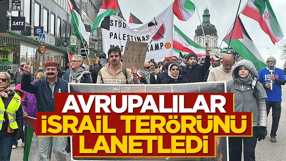 Avrupa ülkesinde yüzlerce insan İsrail'i protesto etti