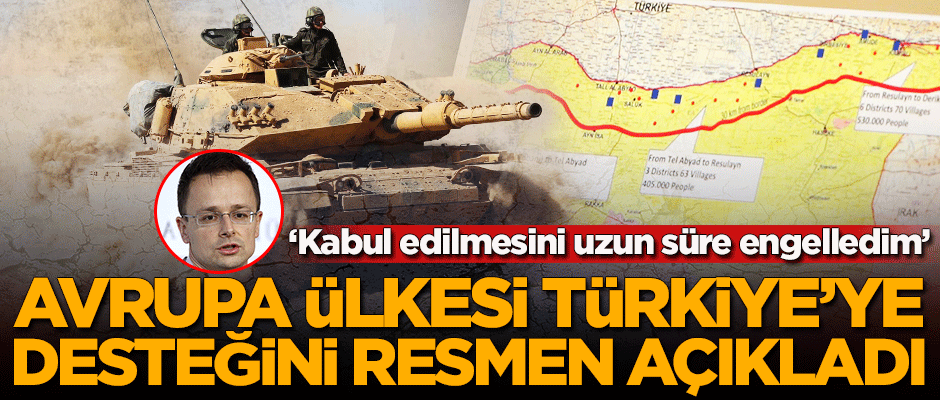 Avrupa ülkesinden Barış Pınarı Harekatı'na flaş destek!