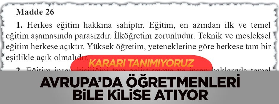 Avrupa’da öğretmenleri bile kilise atıyor