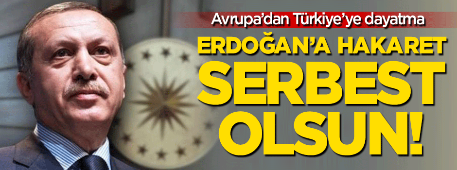 Avrupa'dan Türkiye'ye dayatma: Hakaret serbest olsun!