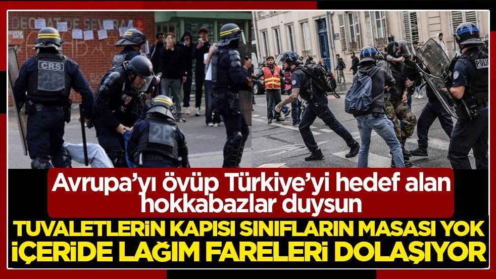 Avrupa’yı övüp Türkiye’yi hedef alan hokkabazlar duysun: Tuvaletlerin kapısı, sınıfların masası yok; içeride lağım fareleri dolaşıyor