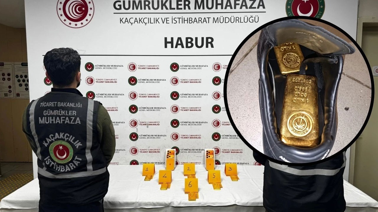Ayakkabı tabanından 297 milyon liralık 41 kilo altın çıktı