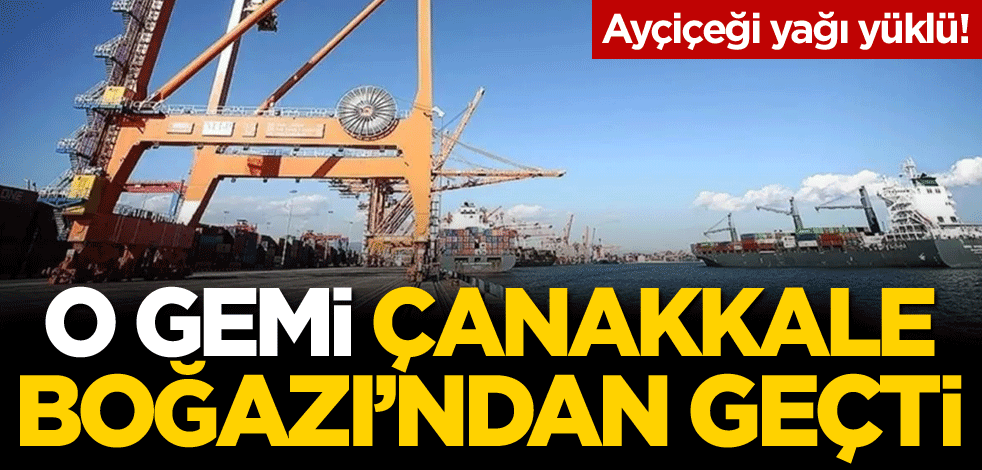 Ayçiçeği yağı yüklü! O gemi Çanakkale Boğazı'ndan geçti