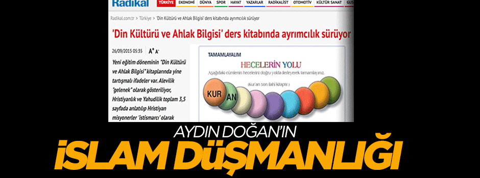 Aydın Doğan'dan islam düşmanlığı!