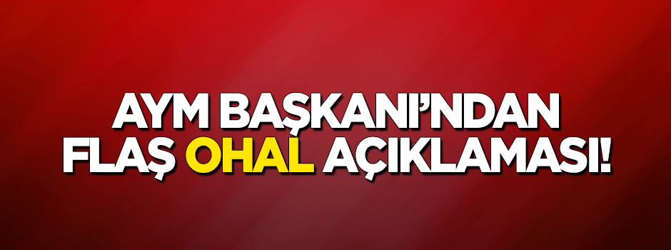 AYM Başkanı'ndan flaş 'OHAL' açıklaması!