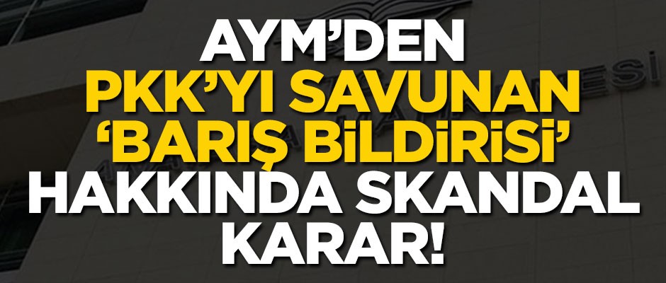 AYM'den skandal "barış bildirisi" kararı!